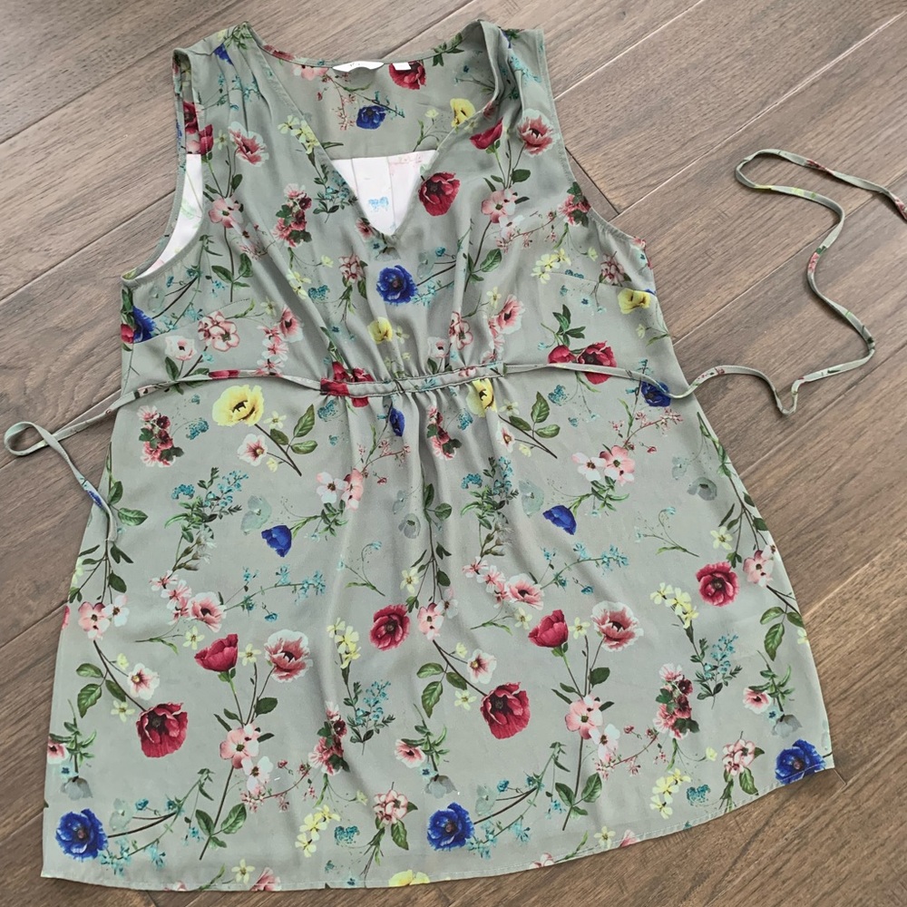 Thyme Maternity Sleeveless Tunic Blouse Med